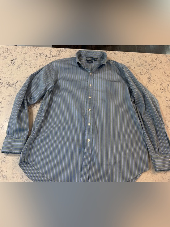 Polo Ralph Lauren Other - Polo Ralph Lauren‎ Striped Blue Green Yellow Long-Sleeve Dress Shirt  17 34/35